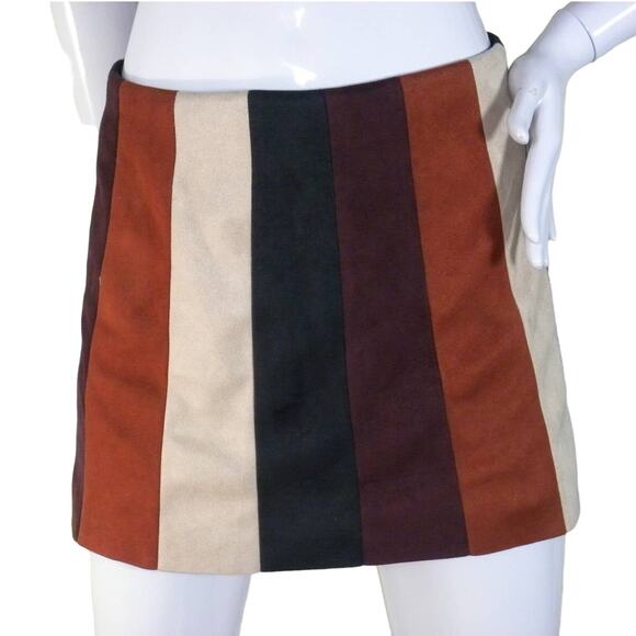 Forever 21 multicolor earth tones blocks mini skirt small - Picture 1 of 6